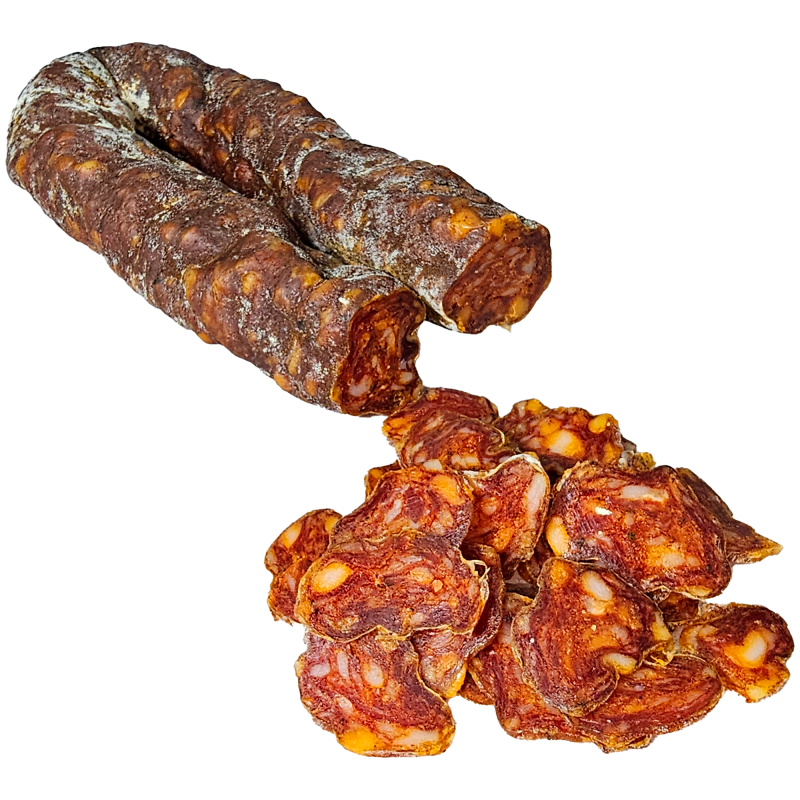 Chorizo sec tranché de la ferme de Montchervet - AMPLEPUIS 69 - Sans nitrite ni conservateur