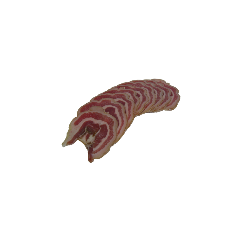 Lard roulé sec tranché de la ferme de Montchervet - AMPLEPUIS 69 - Sans nitrite ni conservateur