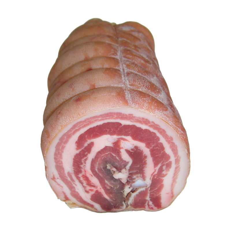 Lard roulé sec en morceau de la ferme de Montchervet - AMPLEPUIS 69 - Sans nitrite ni conservateur