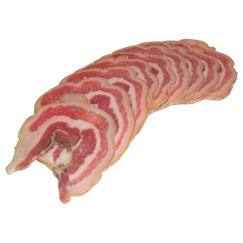 Lard roulé sec tranché de la ferme de Montchervet - AMPLEPUIS 69 - Sans nitrite ni conservateur