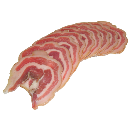 Lard roulé sec tranché de la ferme de Montchervet - AMPLEPUIS 69 - Sans nitrite ni conservateur