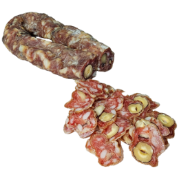 Saucisson sec apéritif aux noisettes de la ferme de Montchervet - AMPLEPUIS 69 - Sans nitrite ni conservateur