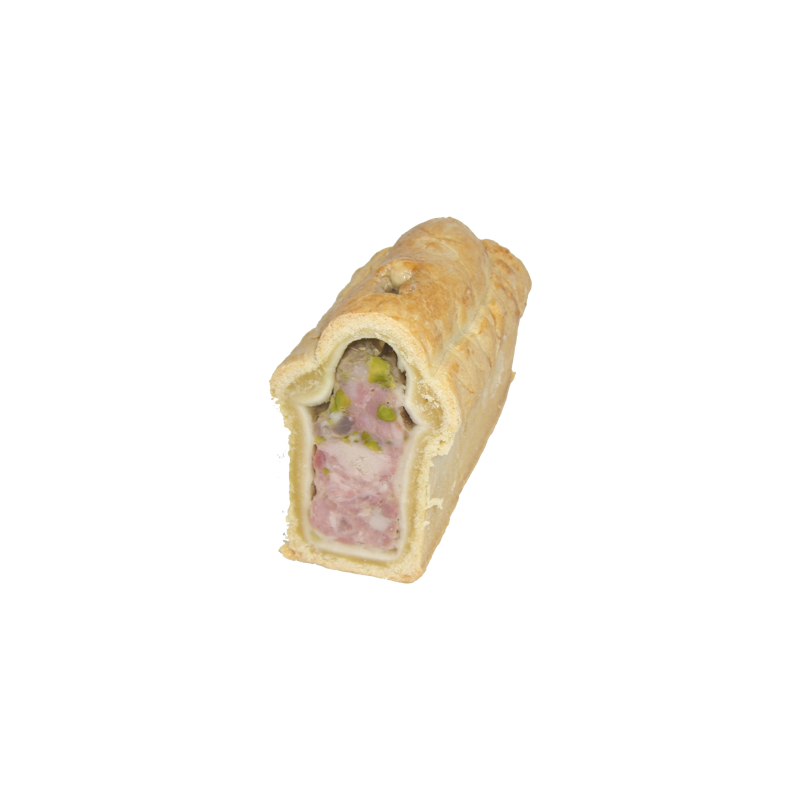 Pâté en croûte pistaché apéritif de la ferme de Montchervet - AMPLEPUIS 69 - Sans nitrite ni conservateur