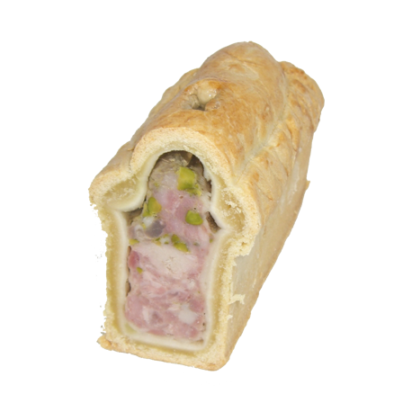 Pâté en croûte pistaché apéritif de la ferme de Montchervet - AMPLEPUIS 69 - Sans nitrite ni conservateur