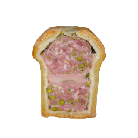 Pâté en croûte pistaché de la ferme de Montchervet - AMPLEPUIS 69 - Sans nitrite ni conservateur