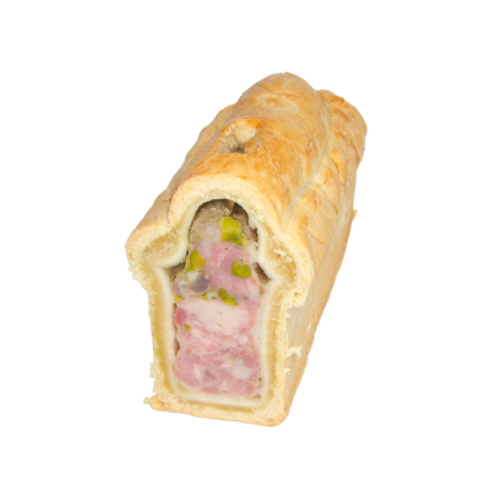 Pâté en croûte pistaché apéritif de la ferme de Montchervet - AMPLEPUIS 69 - Sans nitrite ni conservateur