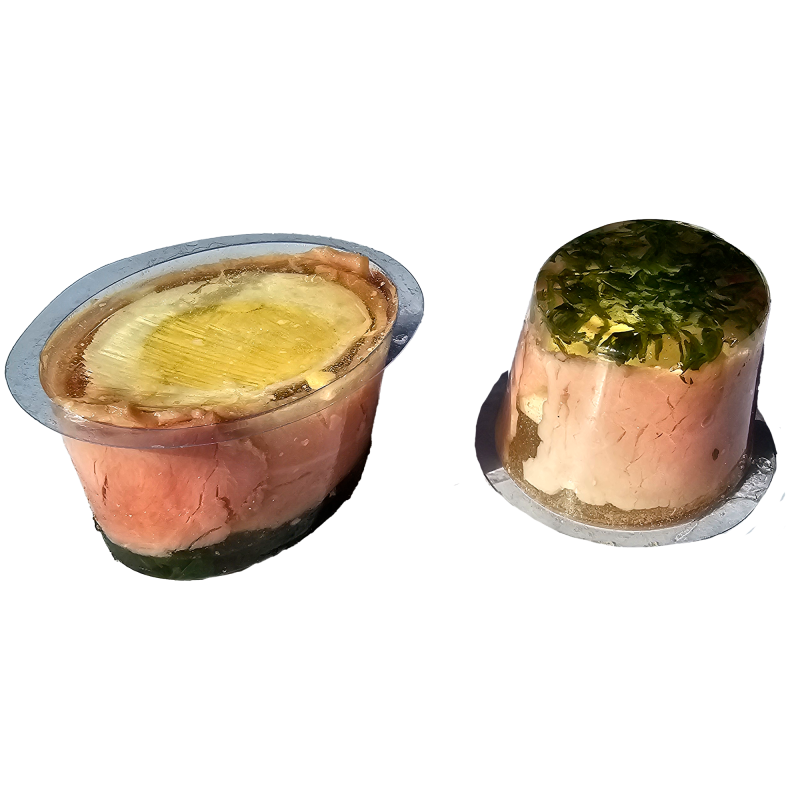 Aspic au jambon et œuf de la ferme de Montchervet - AMPLEPUIS 69 - Sans nitrite ni conservateur