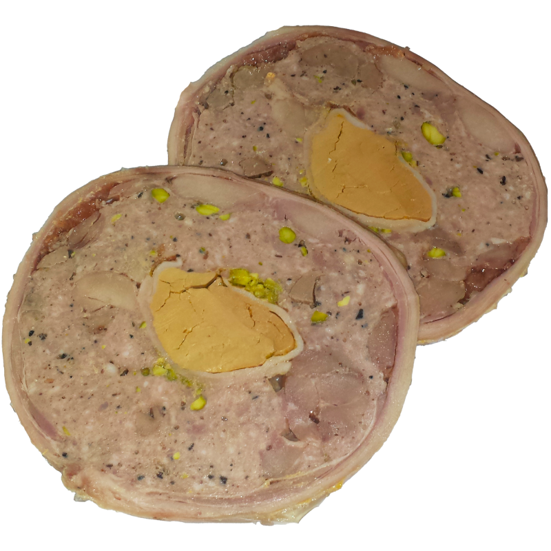 Ballotine de porcelet farcie au foie gras de la ferme de Montchervet - AMPLEPUIS 69 - Sans nitrite ni conservateur