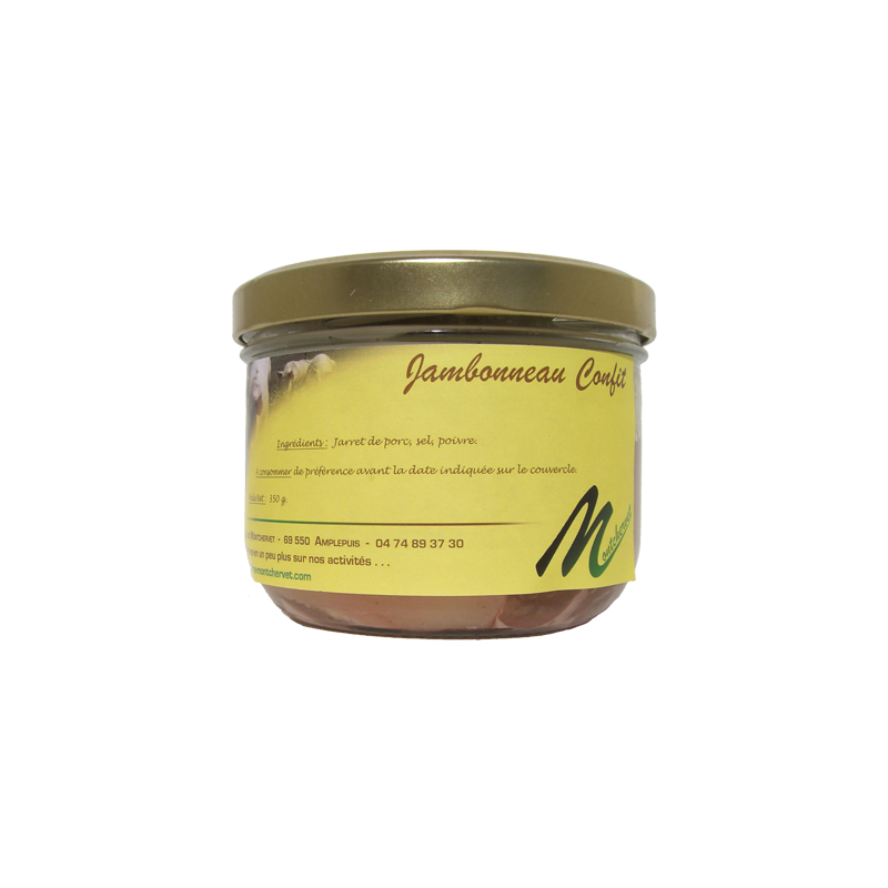 Jambonneau confit 350g de la ferme de Montchervet - AMPLEPUIS 69 - Sans nitrite ni conservateur