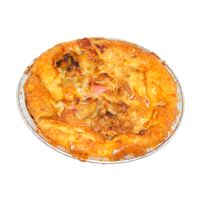 Quiche au jambon et oignon grande de la ferme de Montchervet - AMPLEPUIS 69 - Sans nitrite ni conservateur