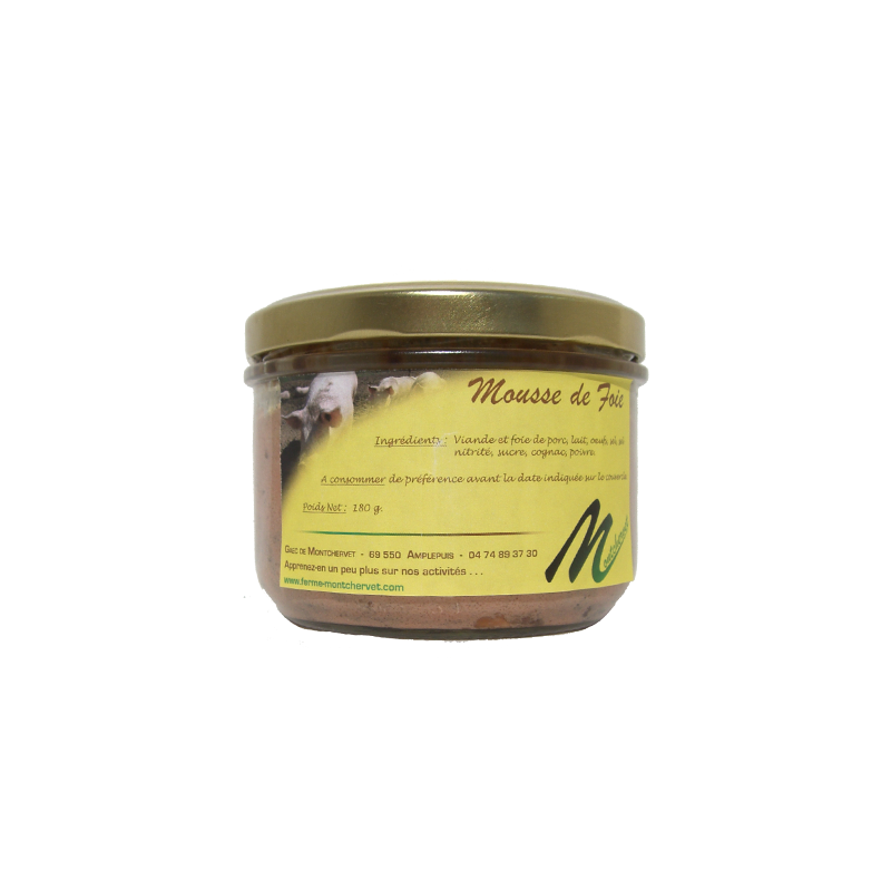 Mousse de foie 180g de la ferme de Montchervet - AMPLEPUIS 69 - Sans nitrite ni conservateur