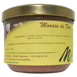 Mousse de foie 350g de la ferme de Montchervet - AMPLEPUIS 69 - Sans nitrite ni conservateur