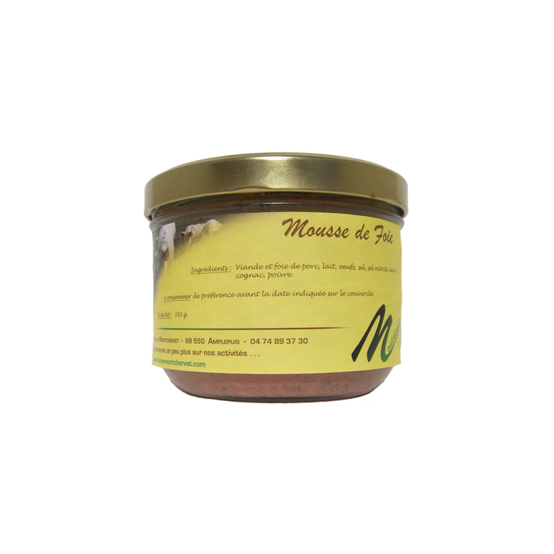 Mousse de foie 350g de la ferme de Montchervet - AMPLEPUIS 69 - Sans nitrite ni conservateur