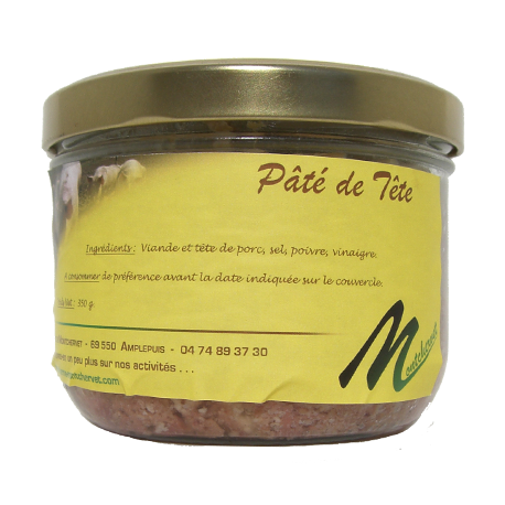 Pâté de tête 350g de la ferme de Montchervet - AMPLEPUIS 69 - Sans nitrite ni conservateur