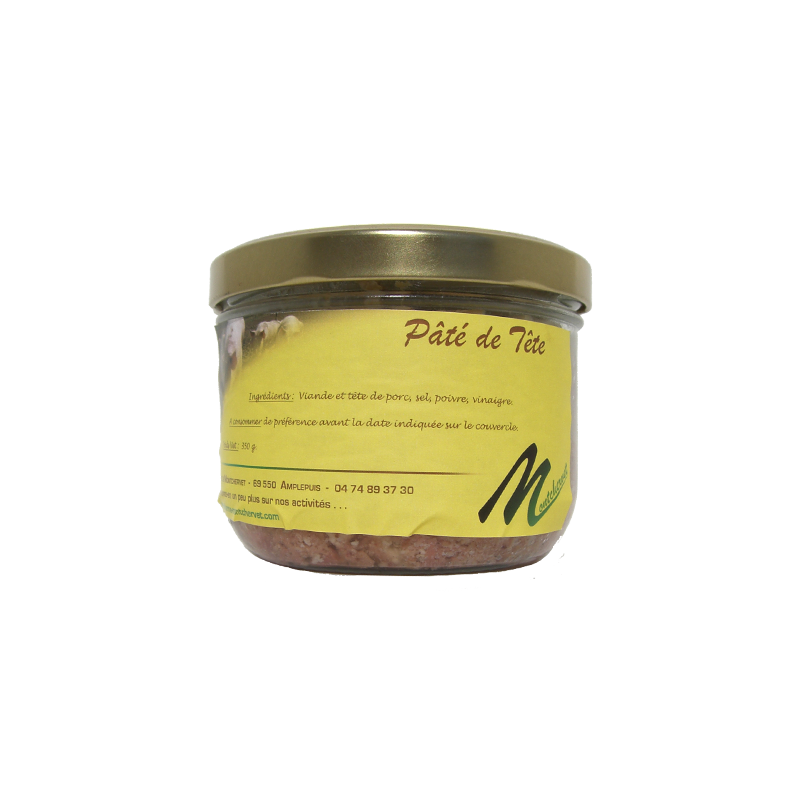 Pâté de tête 350g de la ferme de Montchervet - AMPLEPUIS 69 - Sans nitrite ni conservateur