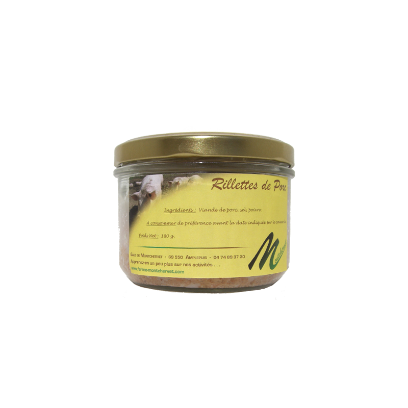 Rillettes 200g de la ferme de Montchervet - AMPLEPUIS 69 - Sans nitrite ni conservateur