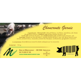 Choucroute garnie 750g de la ferme de Montchervet - AMPLEPUIS 69 - Sans nitrite ni conservateur