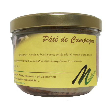 Pâté de campagne 350g de la ferme de Montchervet - AMPLEPUIS 69 - Sans nitrite ni conservateur