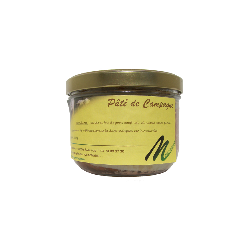 Pâté de campagne 350g de la ferme de Montchervet - AMPLEPUIS 69 - Sans nitrite ni conservateur