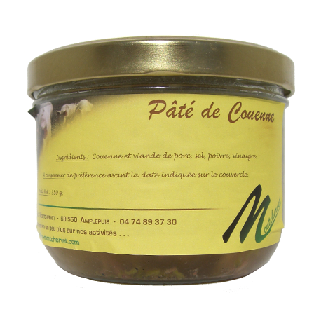 Pâté de couenne 350g de la ferme de Montchervet - AMPLEPUIS 69 - Sans nitrite ni conservateur