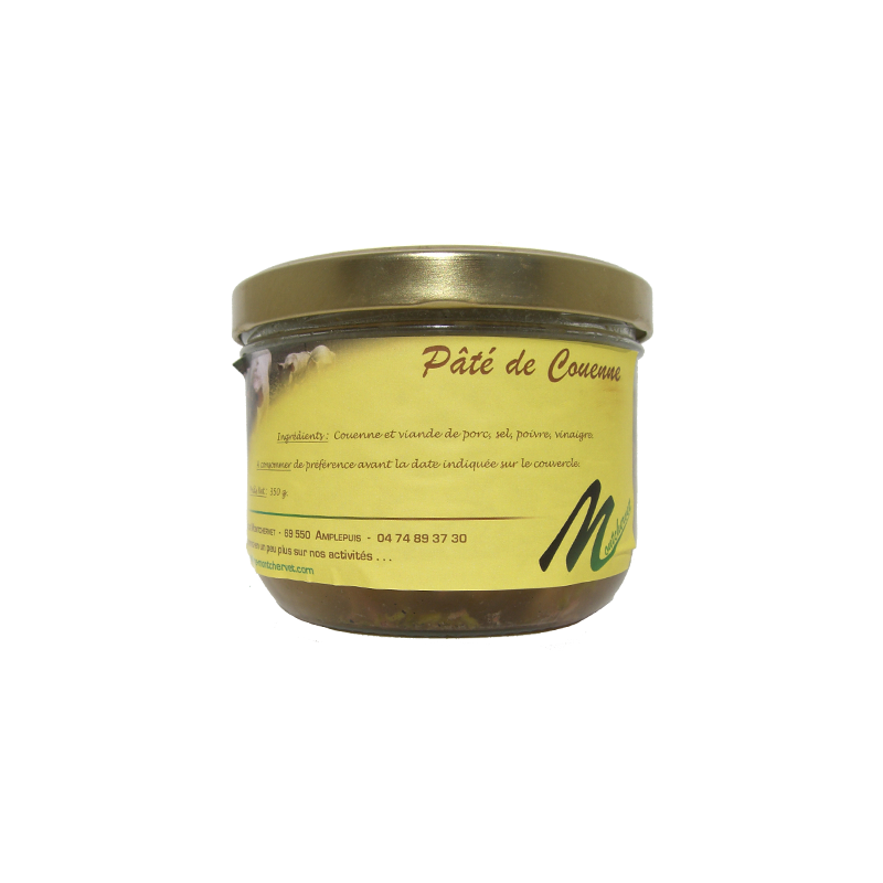 Pâté de couenne 350g de la ferme de Montchervet - AMPLEPUIS 69 - Sans nitrite ni conservateur