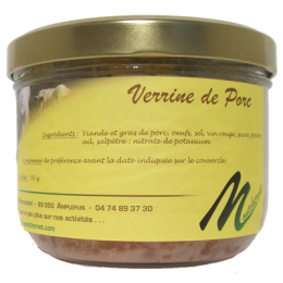 Verrine de porc 350g de la ferme de Montchervet - AMPLEPUIS 69 - Sans nitrite ni conservateur