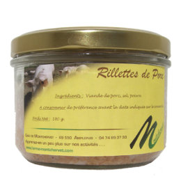 Rillettes 200g de la ferme de Montchervet - AMPLEPUIS 69 - Sans nitrite ni conservateur