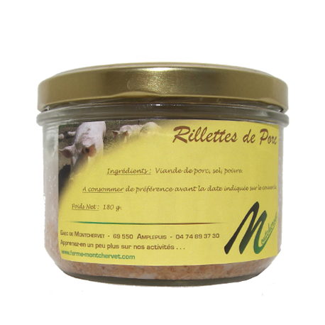 Rillettes 200g de la ferme de Montchervet - AMPLEPUIS 69 - Sans nitrite ni conservateur