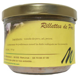 Rillettes 350g de la ferme de Montchervet - AMPLEPUIS 69 - Sans nitrite ni conservateur