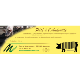 Pâté à l'andouille 350g de la ferme de Montchervet - AMPLEPUIS 69 - Sans nitrite ni conservateur