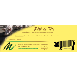 Pâté de tête 350g de la ferme de Montchervet - AMPLEPUIS 69 - Sans nitrite ni conservateur