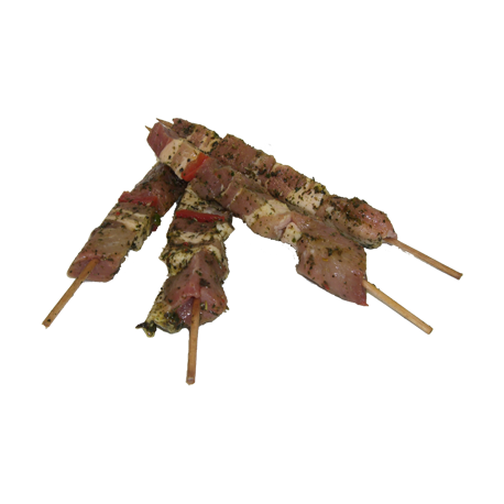 Brochettes de porc marinées provence de la ferme de Montchervet - AMPLEPUIS 69 - Sans nitrite ni conservateur