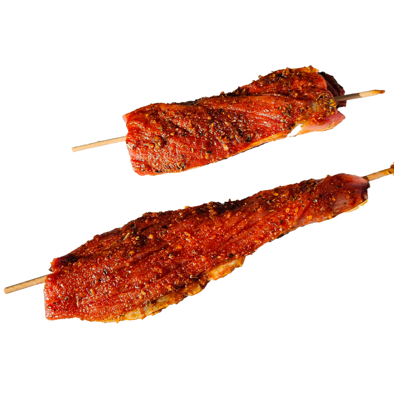 Brochette de filet mignon marinée épicée de la ferme de Montchervet - AMPLEPUIS 69 - Sans nitrite ni conservateur