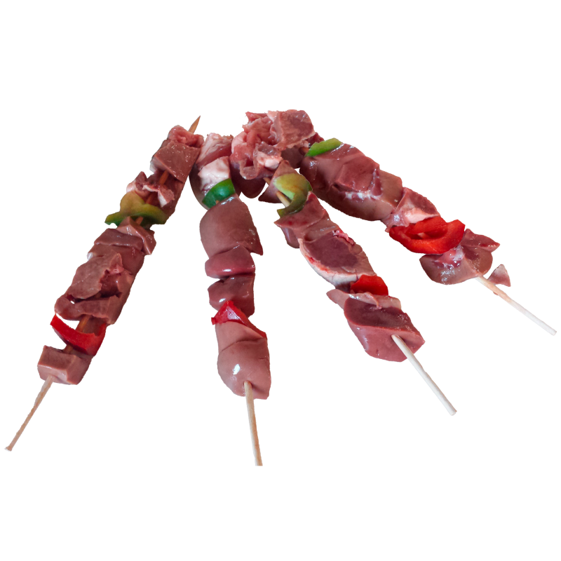 Brochettes abat de porc de la ferme de Montchervet - AMPLEPUIS 69 - Sans nitrite ni conservateur