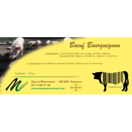Bourguignon 780g de la ferme de Montchervet - AMPLEPUIS 69 - Sans nitrite ni conservateur