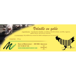 Volaille en gelée 350g de la ferme de Montchervet - AMPLEPUIS 69 - Sans nitrite ni conservateur