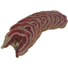 Lard roulé sec tranché fumé