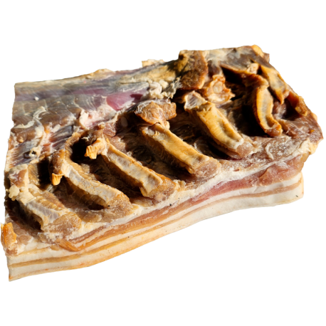 Lard salé fumé decouenné de la ferme de Montchervet - AMPLEPUIS 69 - Sans nitrite ni conservateur